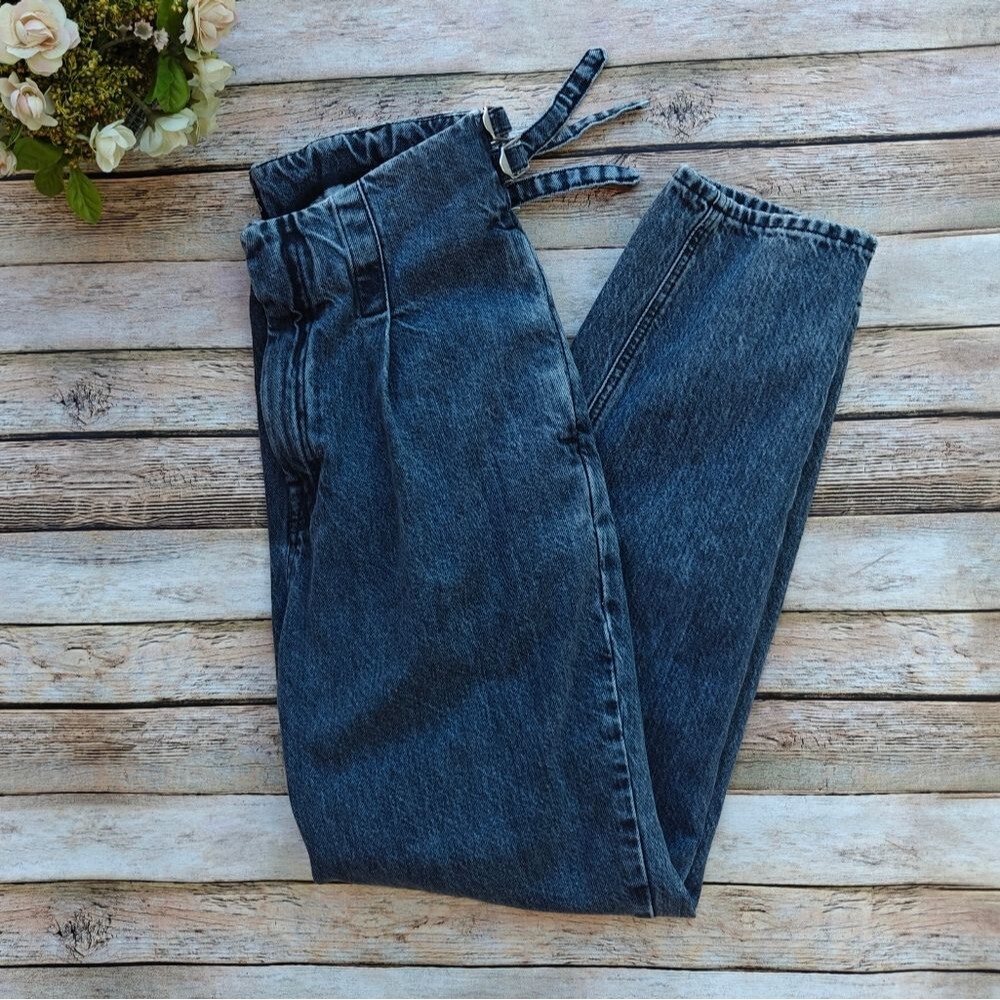 PRPS Molly Pleated Straight Jeans Grey Size 28